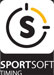 Oficiální logo SportSoft negaitv na výšku